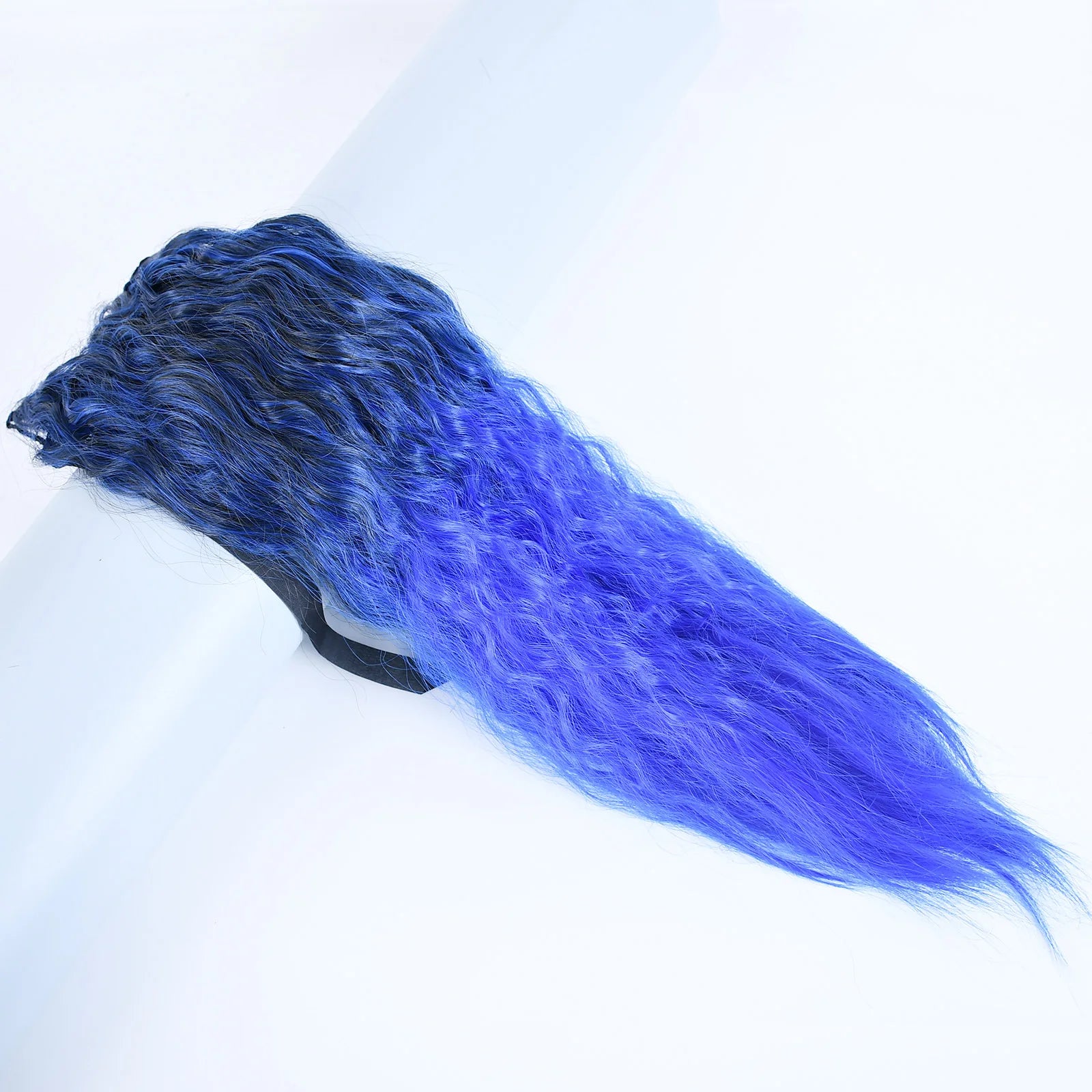 Jeedou Synthetic Long Kinky Curly Hair Ribbon Ponytail Extension Brown Blue Pink Purple Naturl Color Ponytails