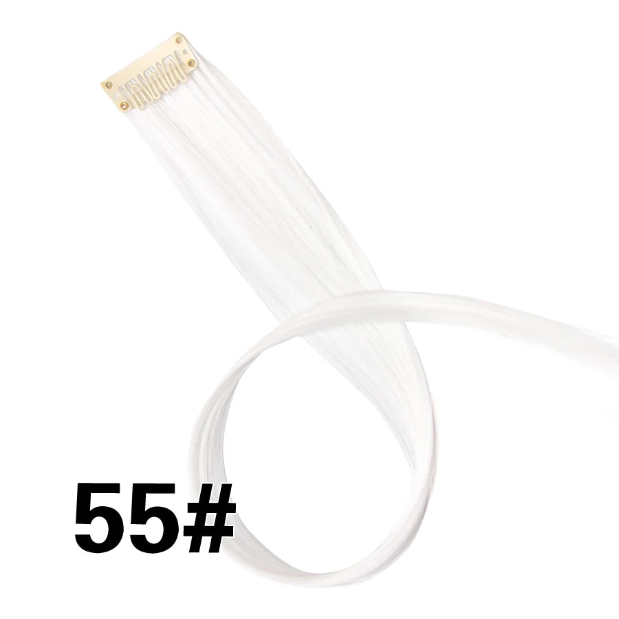 Synthetic Clip In One Pieces Raiinbow Hair Extensions  Straight Synthetic Hair Pieces 18" Long  Ombre Hair Pink Purple Red Blue