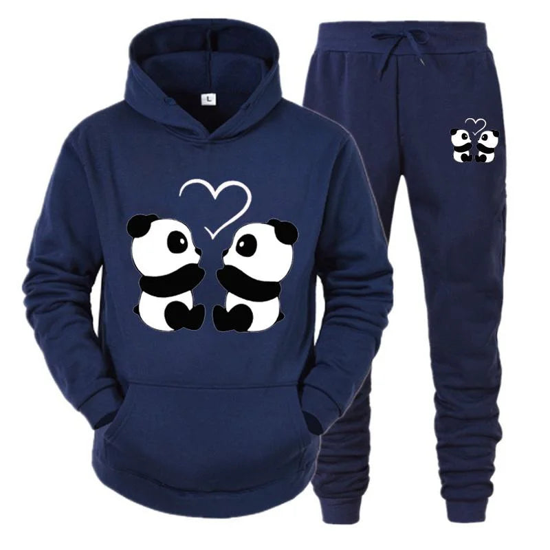 Hot Autumn Winter Womens Hoodie + Sweatpants 2-piece Sweat Suits Hooded Jogging Sports Suits Fashion Printed Tracksuits