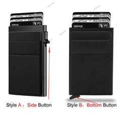 Rfid Credit Card Holder Men Thin Slim Mini Minimalist Wallets Luxury Metal Bank ID Cardholer Case Wallet for Men Carteras \[]pl/