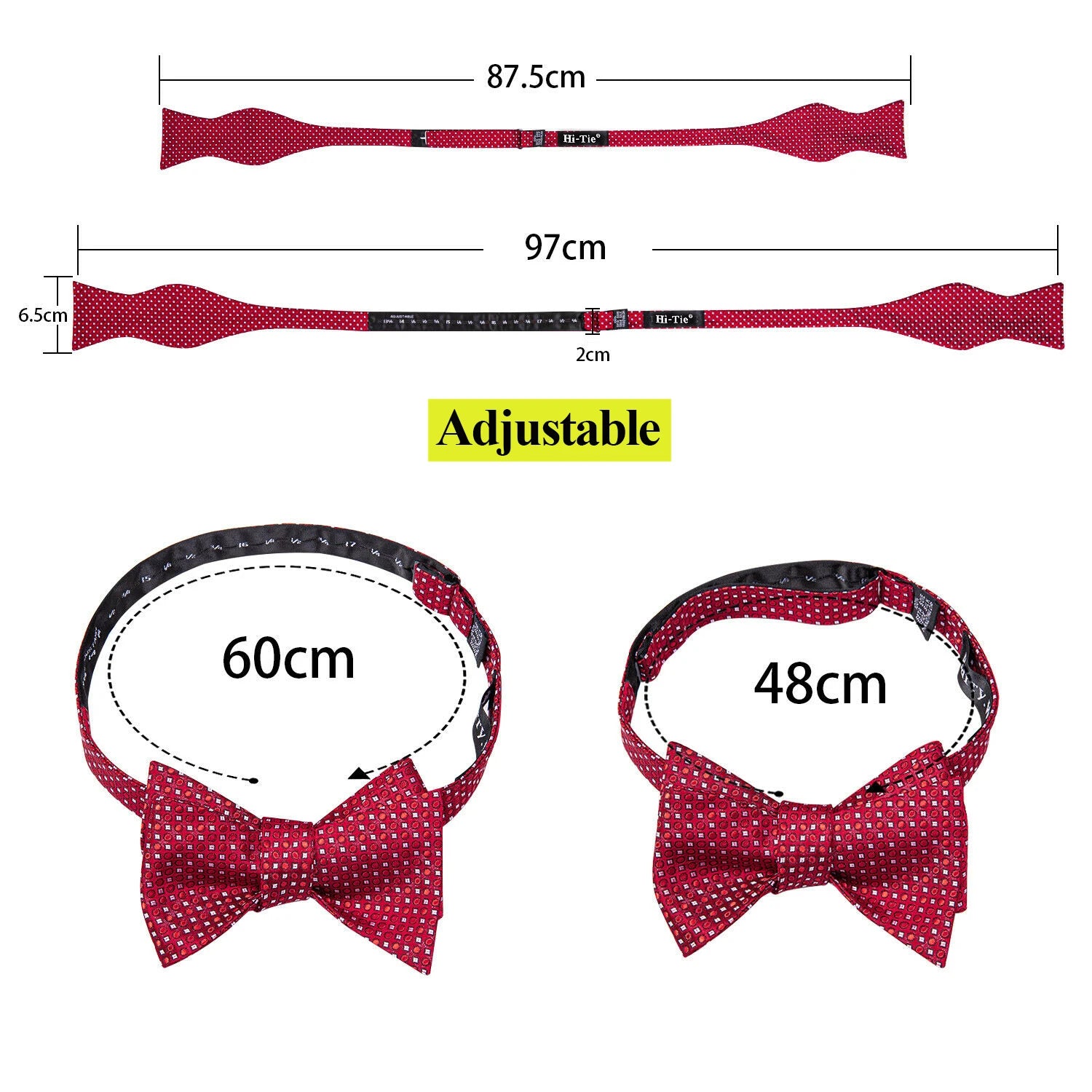Hi-Tie Jacquard Silk Mens Self Bow Tie Hanky Cufflinks Set Male Butterfly Knot Bowtie Wholesale for Male Wedding Business Gift