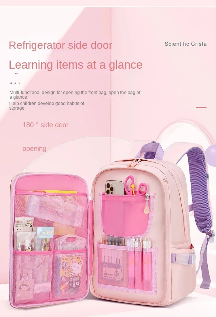 Backpack New Girl Primary School Student Bag Cute Cartoon Kid Junior High School Shoulder Bag Waterproof Children Schoolbag
