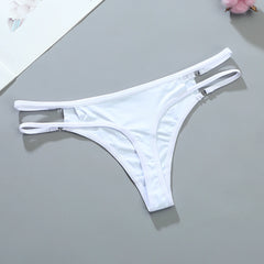 Sexy Female Llingerie  Women's Double Strip Waistband Patchwork G-String Ice Silk Thong Underwear Female Intimate Lingerie Panti