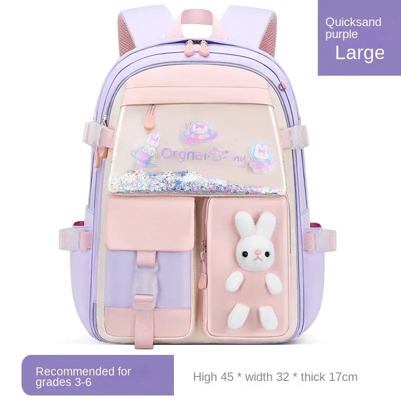 Backpack New Girl Primary School Student Bag Cute Cartoon Kid Junior High School Shoulder Bag Waterproof Children Schoolbag