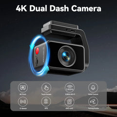 REDTIGER  A4 4k Dash Cam Front and Rear Drive Recorder GPS& 5G WiFi Touch Screen Night Vision 24H Parking Mode Voice Control