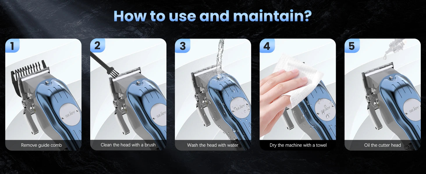 SEJOY Professional Hair Clippers for Men Cordless Clippers and Trimmers Grooming Set  Haircut Machine  for Family