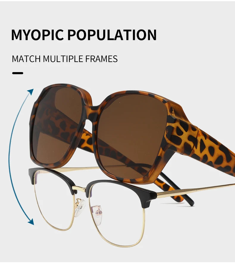 2025 TR90 Polarized Sunglasses Clip Men Women Myopia Set Sun Glasses UV400 Ultralight Outdoor Driving Fishing One Mirror Shade