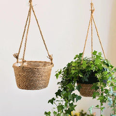 Wohnkultur Garten Anlage Lagerung Korb Hängen Pflanzer Woven Indoor Outdoor Blumentopf Halter Makramee Anlage Kleiderbügel