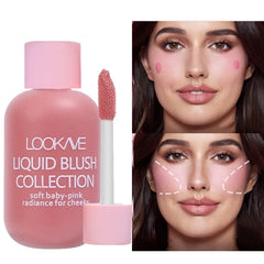 Mini Peach Pink Liquid Blush Waterproof Natural Cheek Blush Makeup Brighten Highlighter Professional Korean Makeup Cosmetic