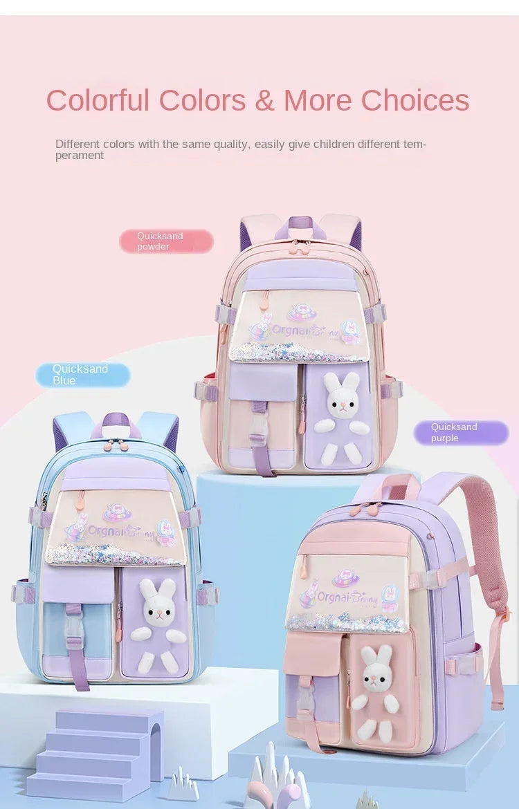 Backpack New Girl Primary School Student Bag Cute Cartoon Kid Junior High School Shoulder Bag Waterproof Children Schoolbag