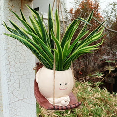 Bonita maceta colgante con forma de cara oscilante, cesta colgante para plantas, maceta creativa para flores, maceta colgante, suministros para jardín, decoración del hogar