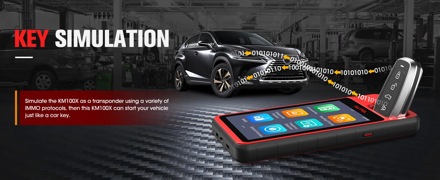 Autel MaxiIM KM100 KM100X Key Fob Programming Tools Auto key Programmer 60s Key Generation OBD IMMO Key Learning Key Free Update