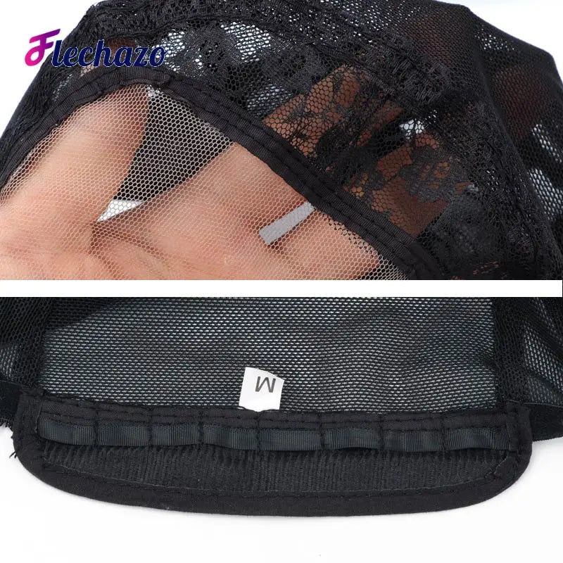 Kappe für Lace-Front-Perücken zur Herstellung von Perücken mit verstellbarem Riemen, kleberfreie Webkappe aus Schweizer Spitzennetz zur Herstellung von Perücken mit Frontverschlüssen
