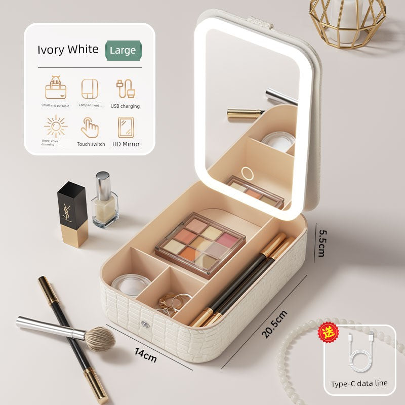 Carrying Foldable Storage Box Integrated Dormitory Makeup Mirror