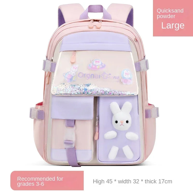 Backpack New Girl Primary School Student Bag Cute Cartoon Kid Junior High School Shoulder Bag Waterproof Children Schoolbag