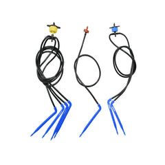 Juego de riego por goteo con flecha curva para invernadero en maceta 2L4L8L Gotero con compensación de presión Conector de manguera de 1/2/4 vías de 3/5 mm