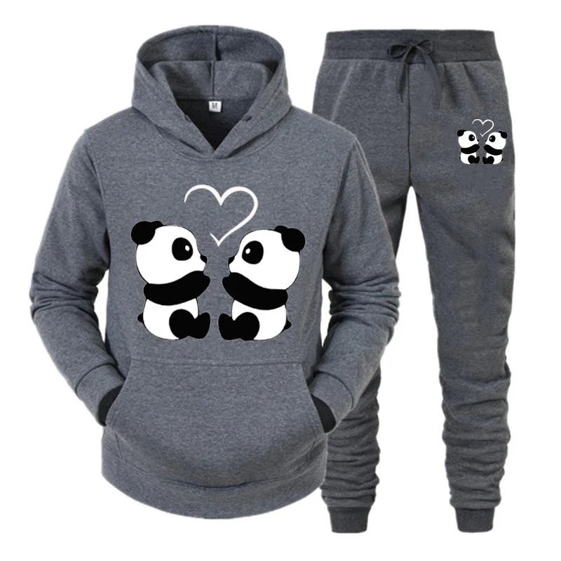 Hot Autumn Winter Womens Hoodie + Sweatpants 2-piece Sweat Suits Hooded Jogging Sports Suits Fashion Printed Tracksuits