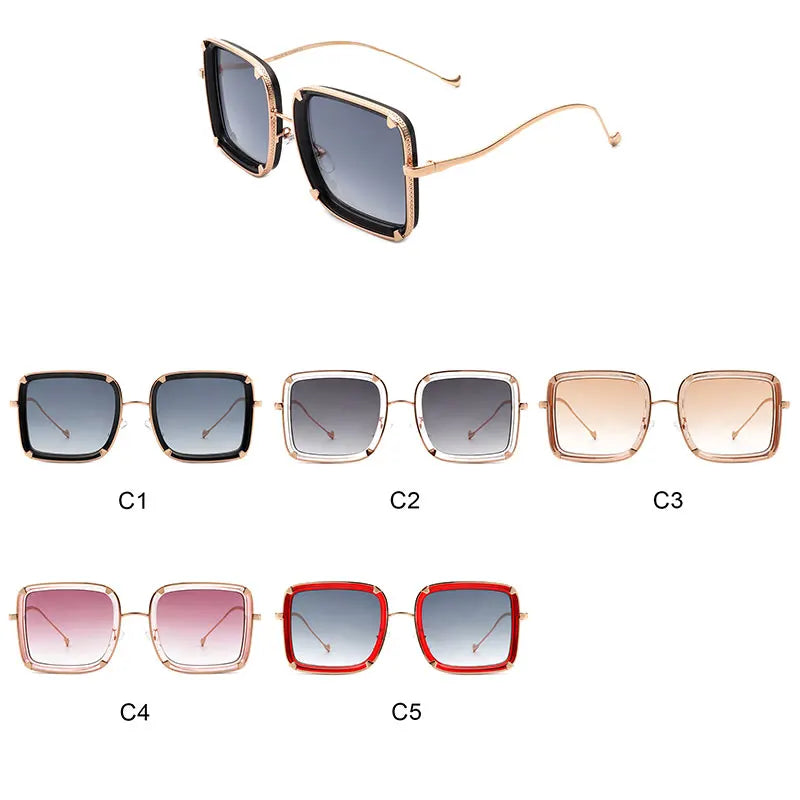 Noble Luxury Punk Sunglasses Men Trend Classic Full Frame Glasses UV400 Neutral Women Retro Eyewear Sunglasses Women Square