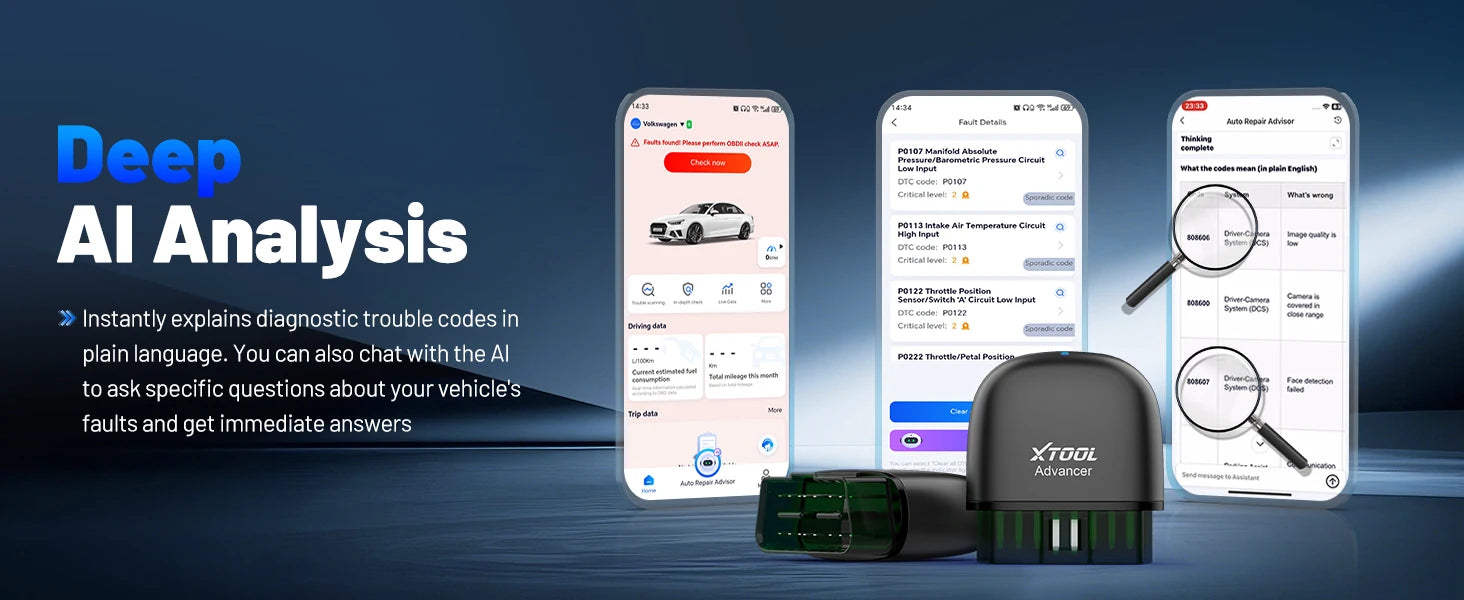 XTOOL Advancer AD20 OBD2 Scanner 2026 AI-assisted Tool Code Reader OBD 2 Diagnostic Tools Lifetime Free Updates Free Application
