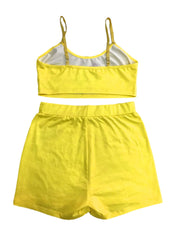 1242 Cross-border European and American women's fashion positioning printed sexy halter shorts suit women