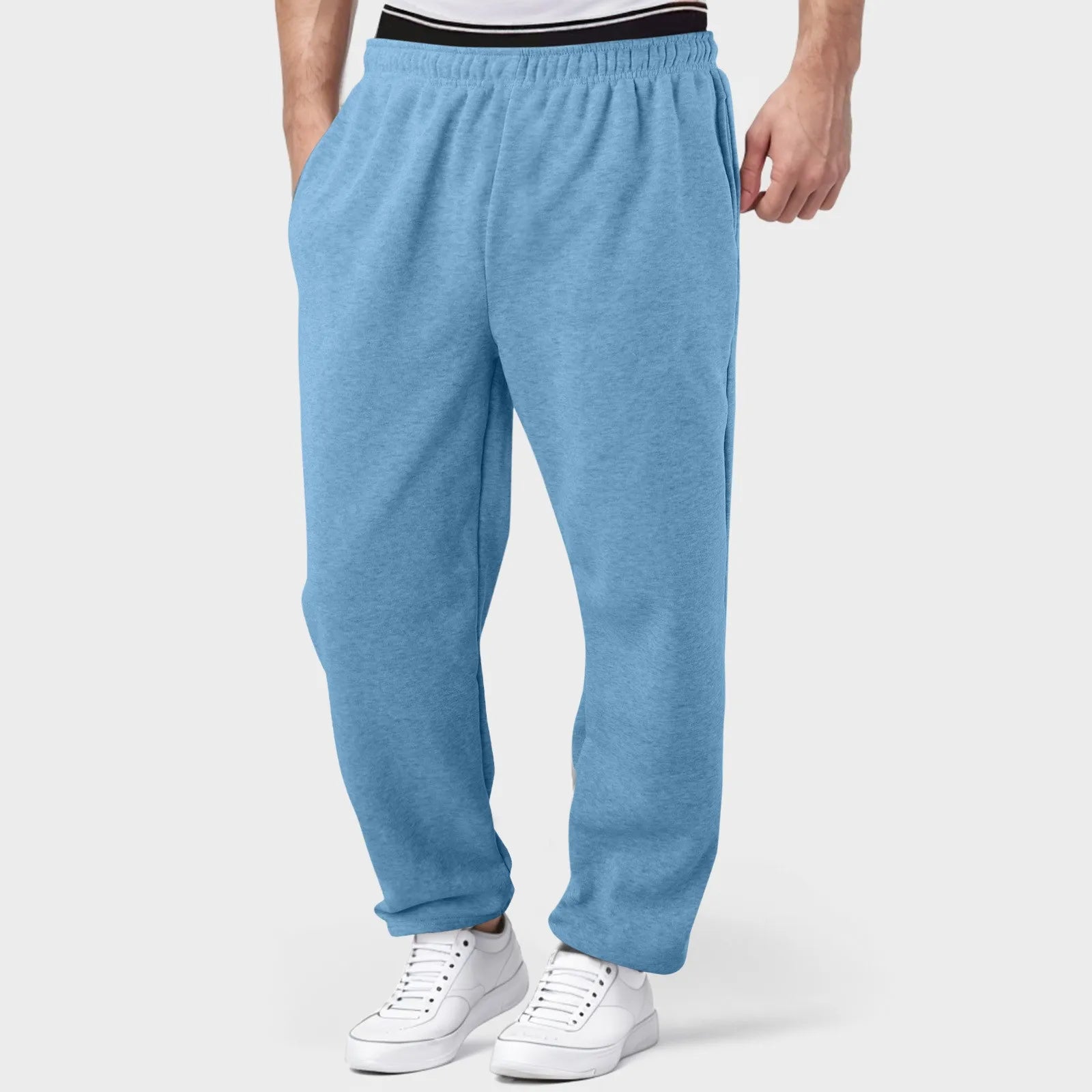 Mens Fleece Lined Sweatpants Wide Straight Leg Pants Bottom Sweatpants Joggers Pants Workout High Waisted Yoga Pants 10 Star