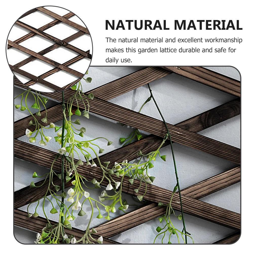 Valla de madera retráctil para jardín, decoración de pino, enrejado para plantas trepadoras, macetas para flores