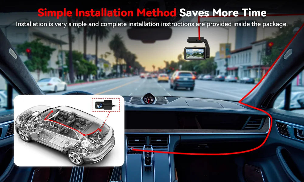 REDTIGER  A4 4k Dash Cam Front and Rear Drive Recorder GPS& 5G WiFi Touch Screen Night Vision 24H Parking Mode Voice Control