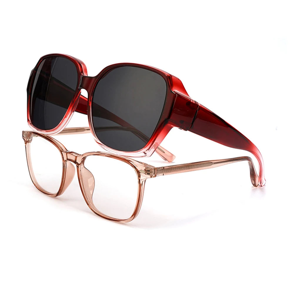 Glasses Cover Driving Polarized Sunglasses Fit Over Glasses Wrap Around Sunglasses Square Shades UV400 Goggles For Men Women