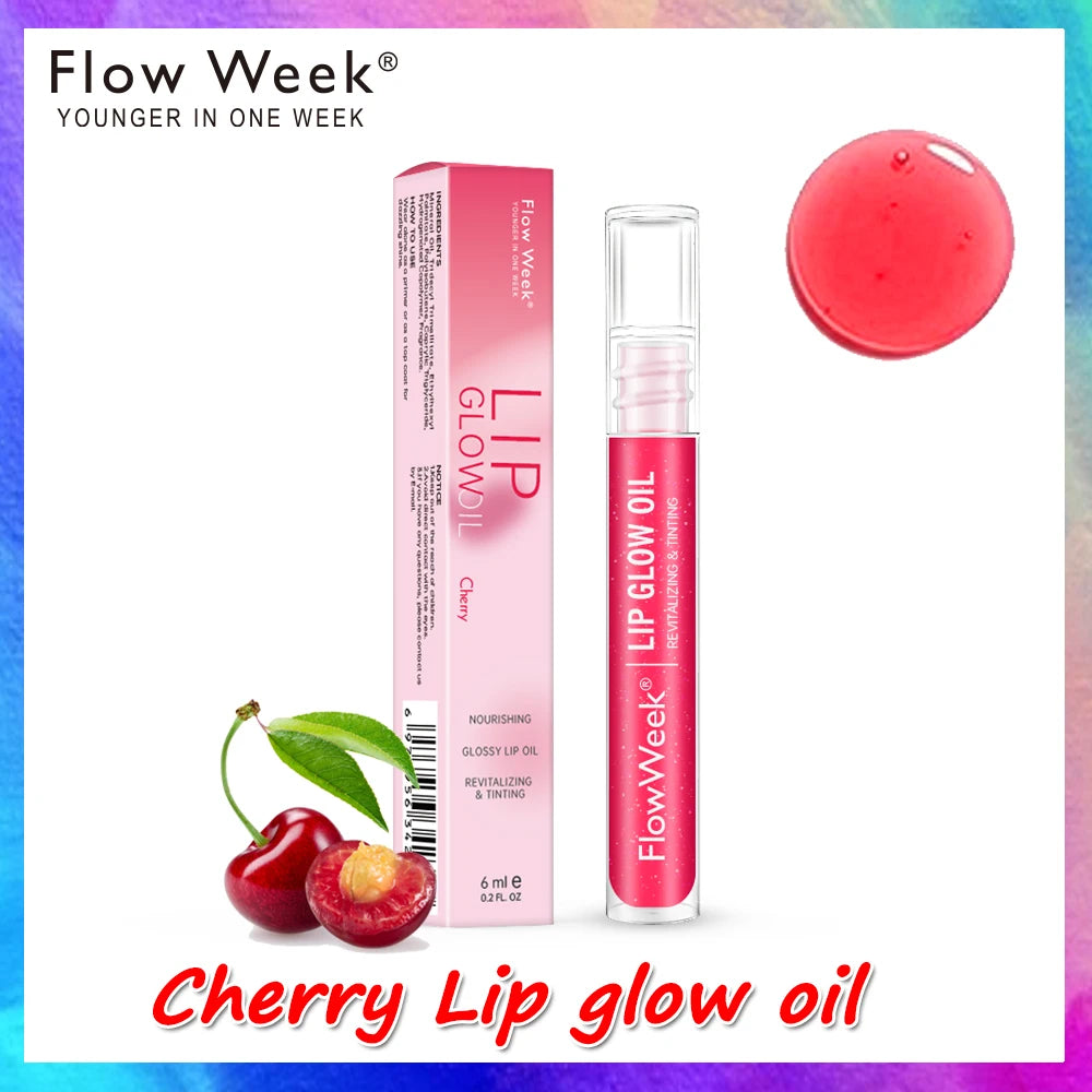 FlowWeek Lip Gloss Moisturizing Lip Plumper Gloss Universal Lip Luminizer Long Lasting Glitter Liquid Lipstick 3Colors