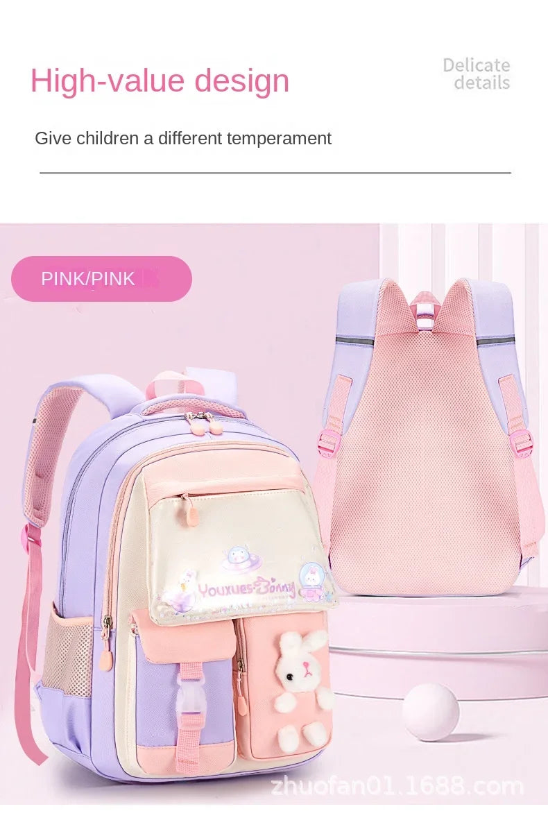 New Children Shoulder Bag Primary School Students Schoolbag Cartoon Lightweight Girls Junior High School Students Kids Backpacks