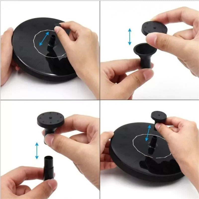 Fuente solar flotante Fuente solar flotante Fuente de agua para jardín Decoración de estanque de piscina Fuente alimentada por panel solar