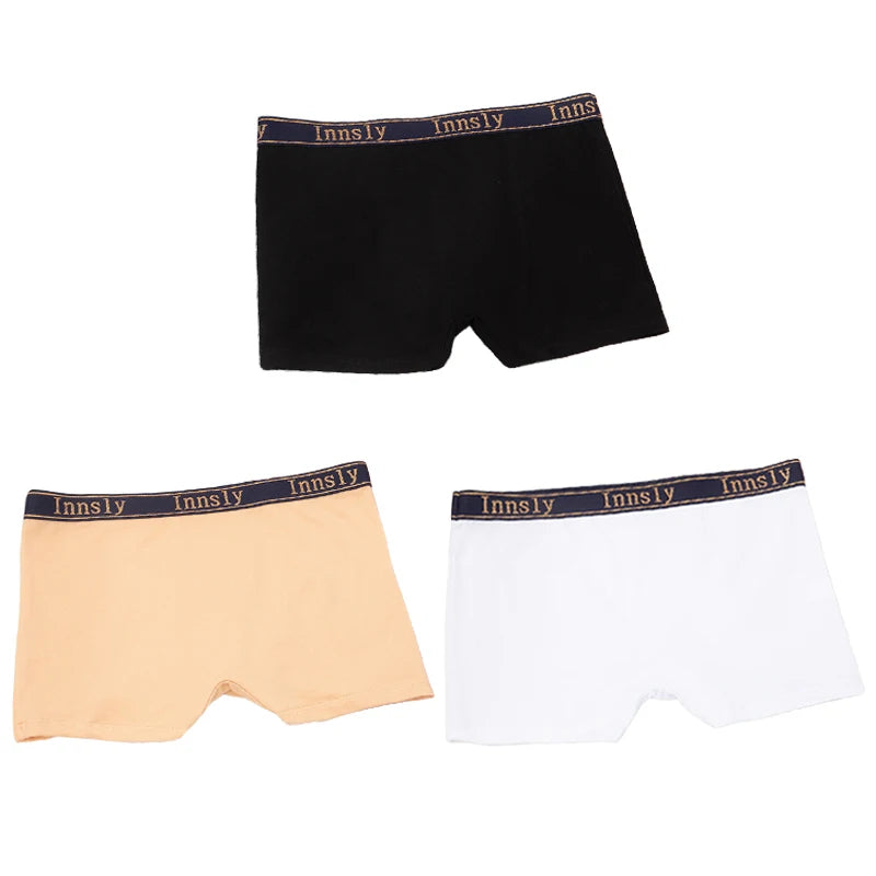 3Pcs/Set Women Boyshort Boxer Cotton White Underpant Elastic Big Size Panties Female Underwear Protective Shorts Under The Skirt