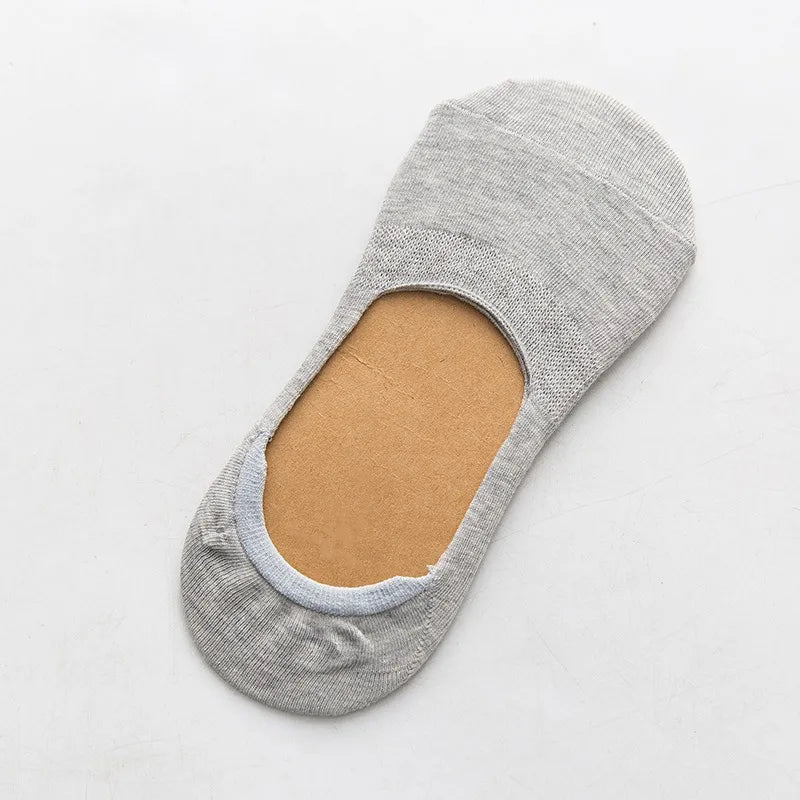 10 Pieces = 5 Pairs Women Invisible Boat Socks Spring Summer Solid Color Fashion Wild Shallow Mouth Felmen Slipper Cotton Sock
