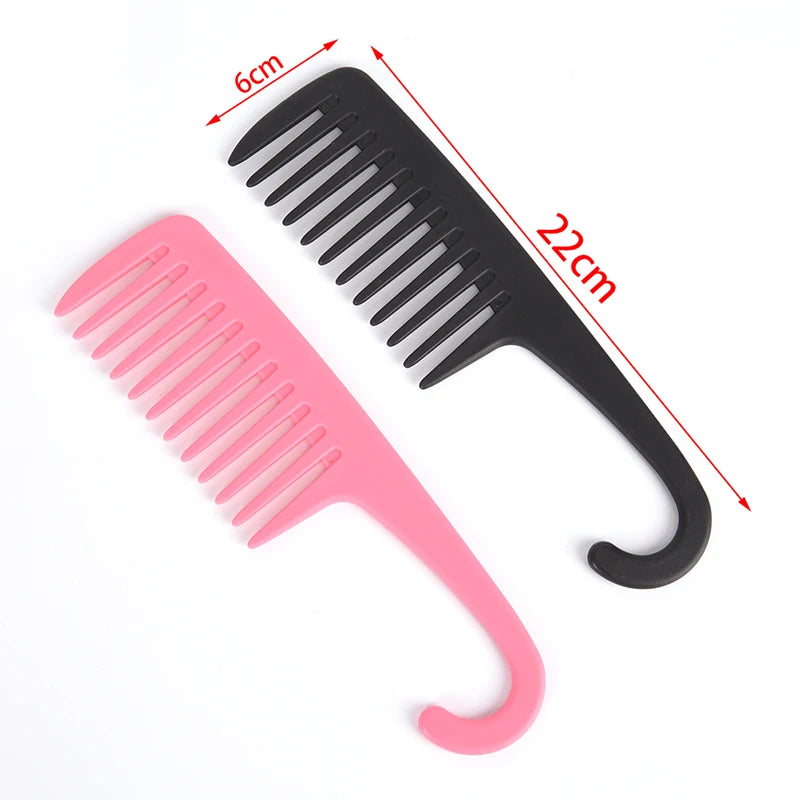 Large Wide Tooth Combs of Hook Handle Detangling Reduce Hair Loss Comb Pro Hairdress Salon Dyeing Styling Brush Tools Household