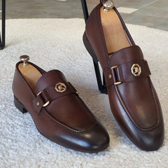 Männer Loafer Blau Braun Metall Dekoration Mode Business Klassische Slip-on Männer Kleid Schuhe für Männer mit