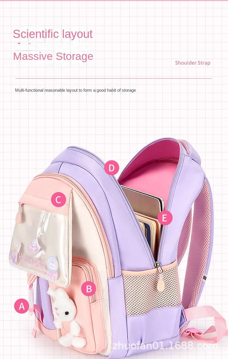 New Children Shoulder Bag Primary School Students Schoolbag Cartoon Lightweight Girls Junior High School Students Kids Backpacks
