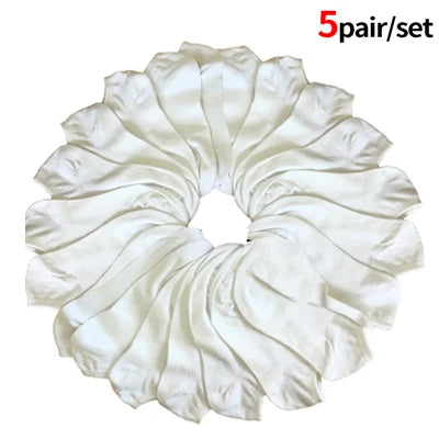 10Pcs/5Pair Unisex Socks Women Men Black White Gray Ankle Socks Female Male Solid Color Socks High Quality Cotton Short Socks