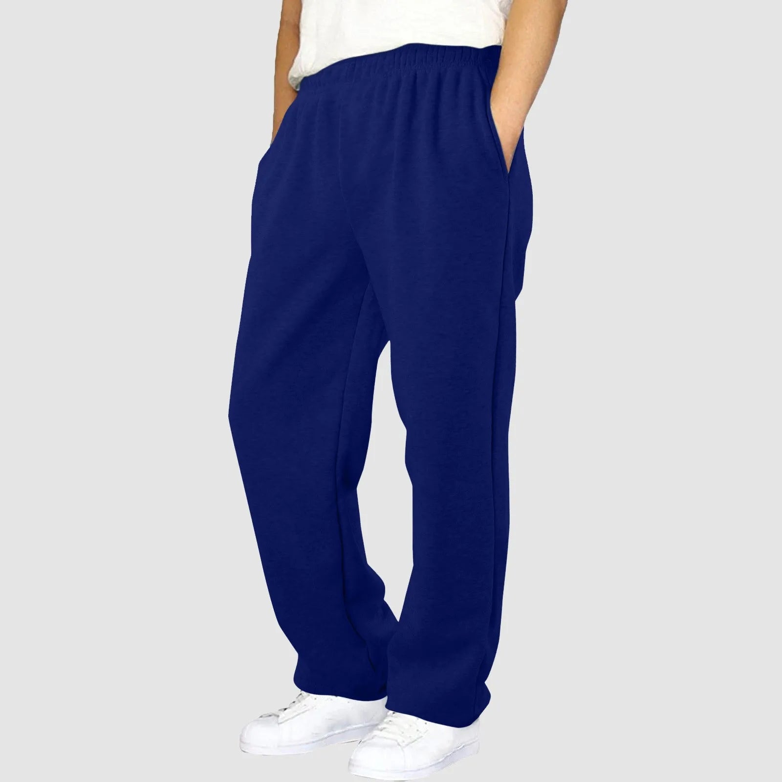 Mens Fleece Lined Sweatpants Wide Straight Leg Pants Bottom Sweatpants Joggers Pants Workout High Waisted Yoga Pants 10 Star
