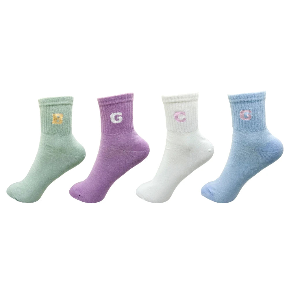 4 Pairs Woman Cotton Socks Kawaii Cute Socks For Women Cotton Female Socks Set Japanese style Stylish