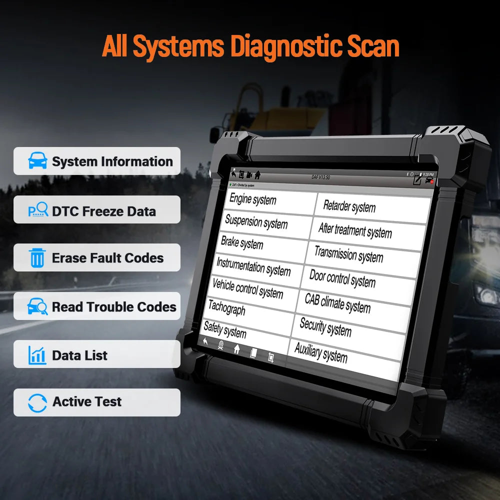 ANCEL X7 HD Heavy Duty Truck Diagnostic Tool Full System 12V 24V EPB ABS Oil Reset SAS DPF Regen TPMS ECU OBD2 Truck Scanner