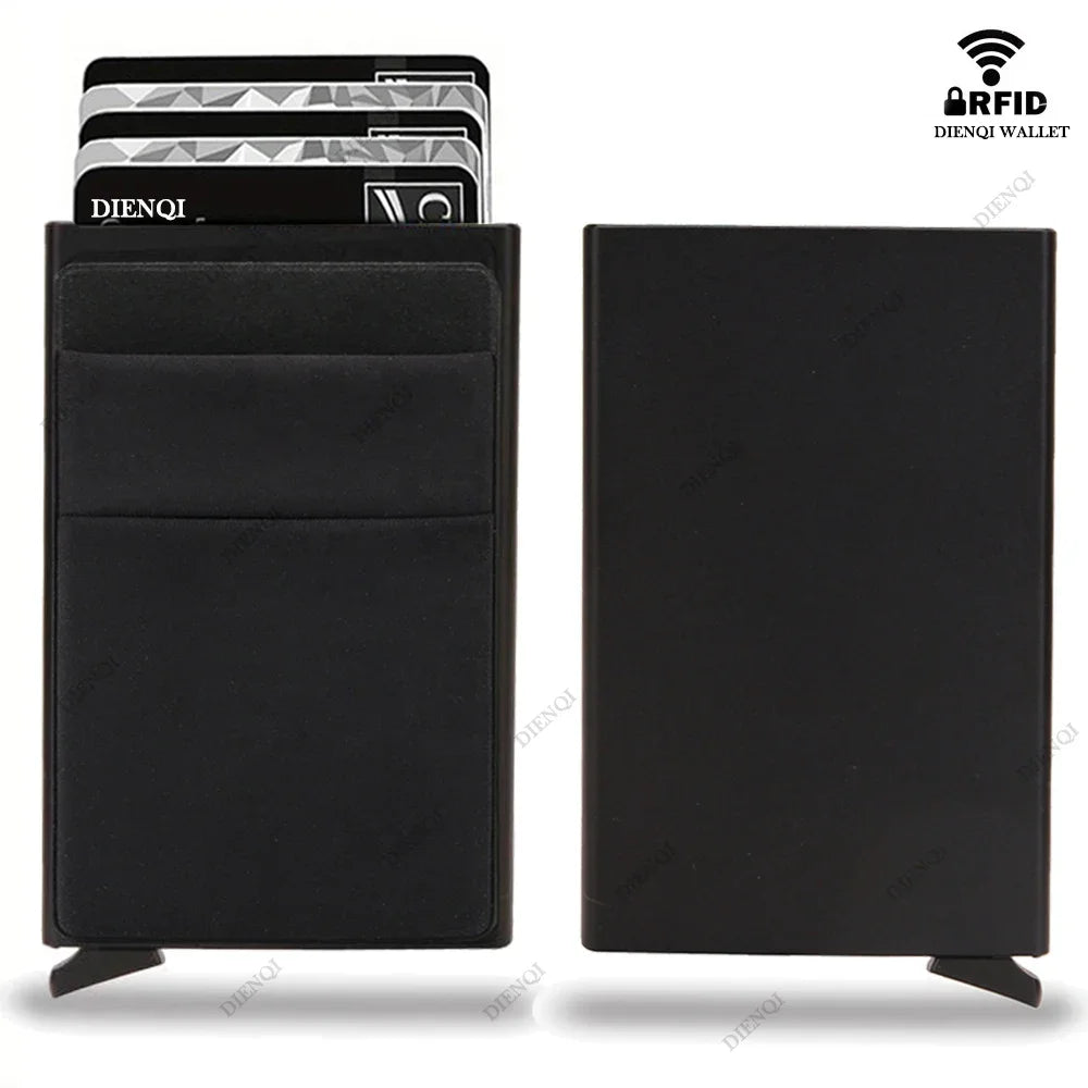 Rfid Credit Card Holder Men Thin Slim Mini Minimalist Wallets Luxury Metal Bank ID Cardholer Case Wallet for Men Carteras \[]pl/