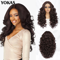 24 Inch Synthetic Lace Front Wigs For Black Women Curly Afro Lace Wigs for Afro Women Chocolate Brown Lace Front Wigs For Woman