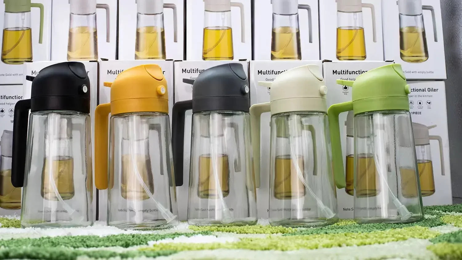 2in1 500ml Glass Oil Sprayer Oil Spray Bottle Oil Tank BBQ Kitchen Baking BBQ Picnic Kitchen Tools for Businesses