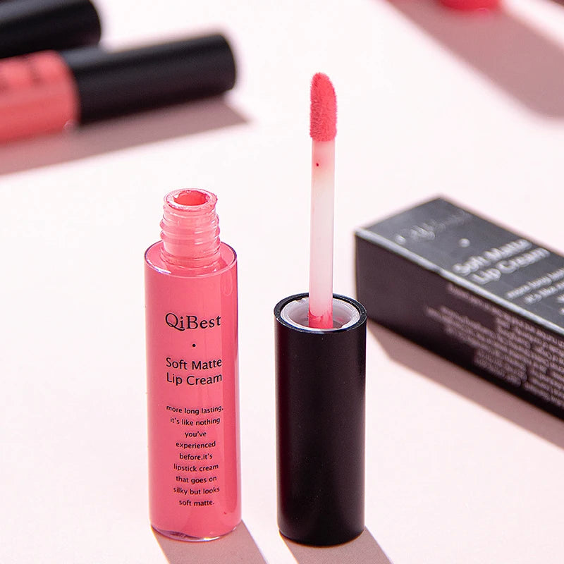 New Velvet Matte Lip Gloss Sexy Dark Red Moisturizing Liquid Lipstick Waterproof Long Lasting Non-stick Cup Lips Pigments Makeup