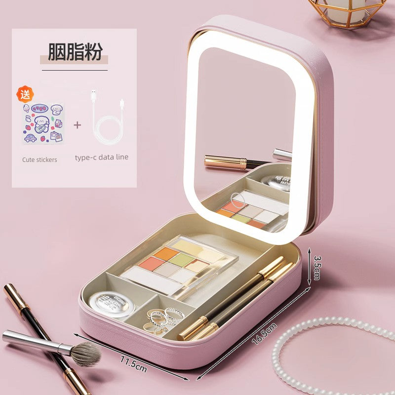 Carrying Foldable Storage Box Integrated Dormitory Makeup Mirror