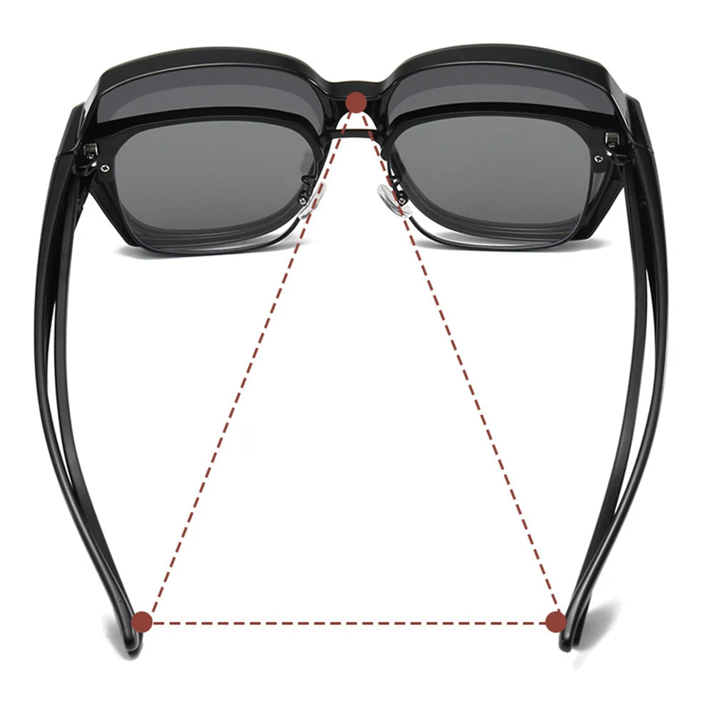 Glasses Cover Driving Polarized Sunglasses Fit Over Glasses Wrap Around Sunglasses Square Shades UV400 Goggles For Men Women