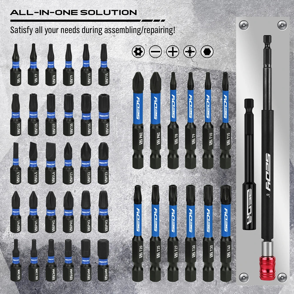 SEDY 80-Piece Premium Magnetic Impact Nut Driver Set Metric & SAE with Socket Adapters, Bit Holder, Wing Nut Driver, Power Bits