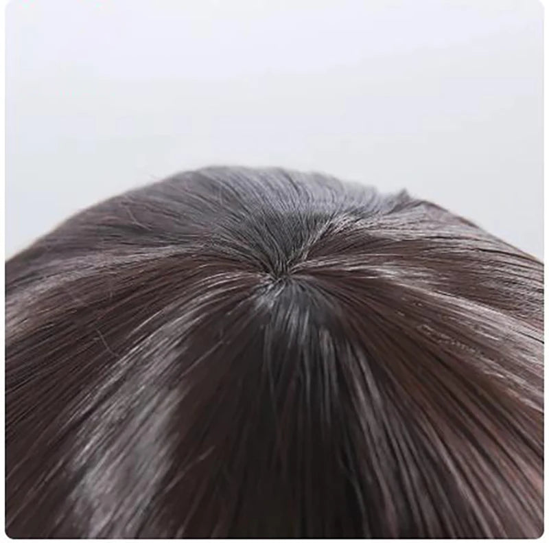 Pelucas de cosplay de Genshin Impact Amber, peluca larga y recta de color marrón con flequillo, pelucas de cabello sintético resistentes al calor