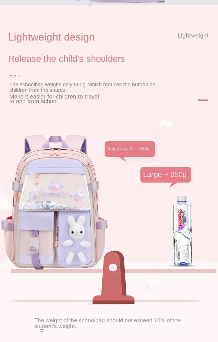 Backpack New Girl Primary School Student Bag Cute Cartoon Kid Junior High School Shoulder Bag Waterproof Children Schoolbag