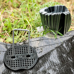 40 piezas/paquete de clavijas de jardín de metal plateado en forma de U, grapas para jardín, clavos para el suelo, clavijas fijas para jardinería, herramientas de fijación, clavijas de película